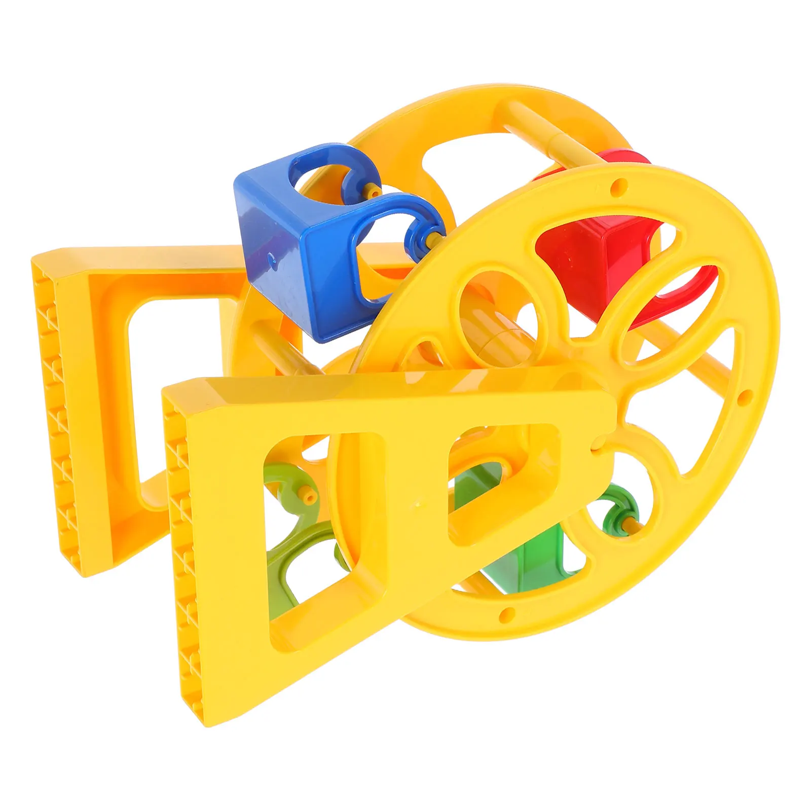 Train Track Ferris Wheel Dollhouse Miniatures Decor Accessories Equipment for Dollhouses Yellow