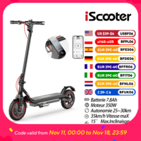 iScooter W7 Foldable Adult Electric Scooter, E-Scooter, 35KM/H Electric Kick Scooter, 650W Skateboards, 36V 10.5Ah Kickboard