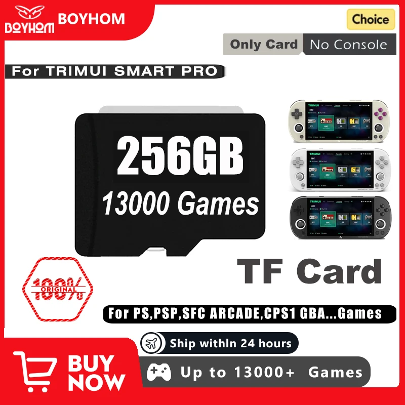بطاقة SD ل Trimui الذكية برو وحدة تحكم بجهاز لعب محمول 4.96 ''IPS شاشة نظام لينكس عصا التحكم RGB الإضاءة Smartpro TF بطاقة الألعاب