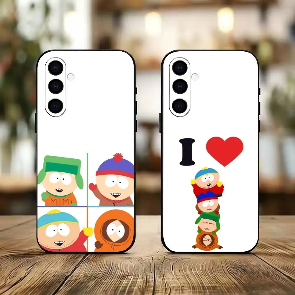 Cute Cartoon South-Parkes  Phone Case For Samsung Galaxy A73,A72,A71,A70,A53,A52,A51,Soft Silicone Black Cover