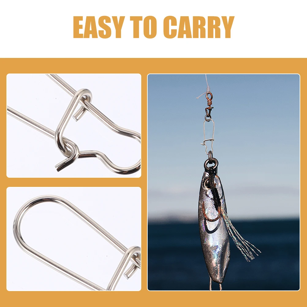 

100pcs Pin Connector High Strength Fishing Snap Clips White Size 5 Durable Stainless Steel Wear Resistant Outdoor Fishing