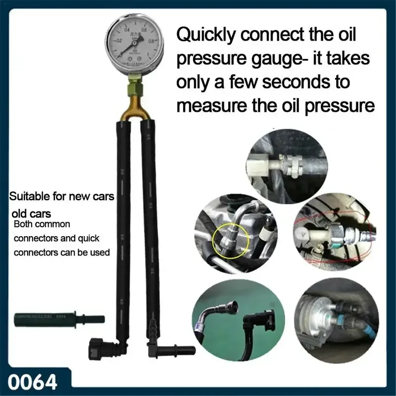 Automotive Gasoline Pressure Gauge Quick Connect Oil Pressure Gauge Fuel Pressure Gauge Detection Tool