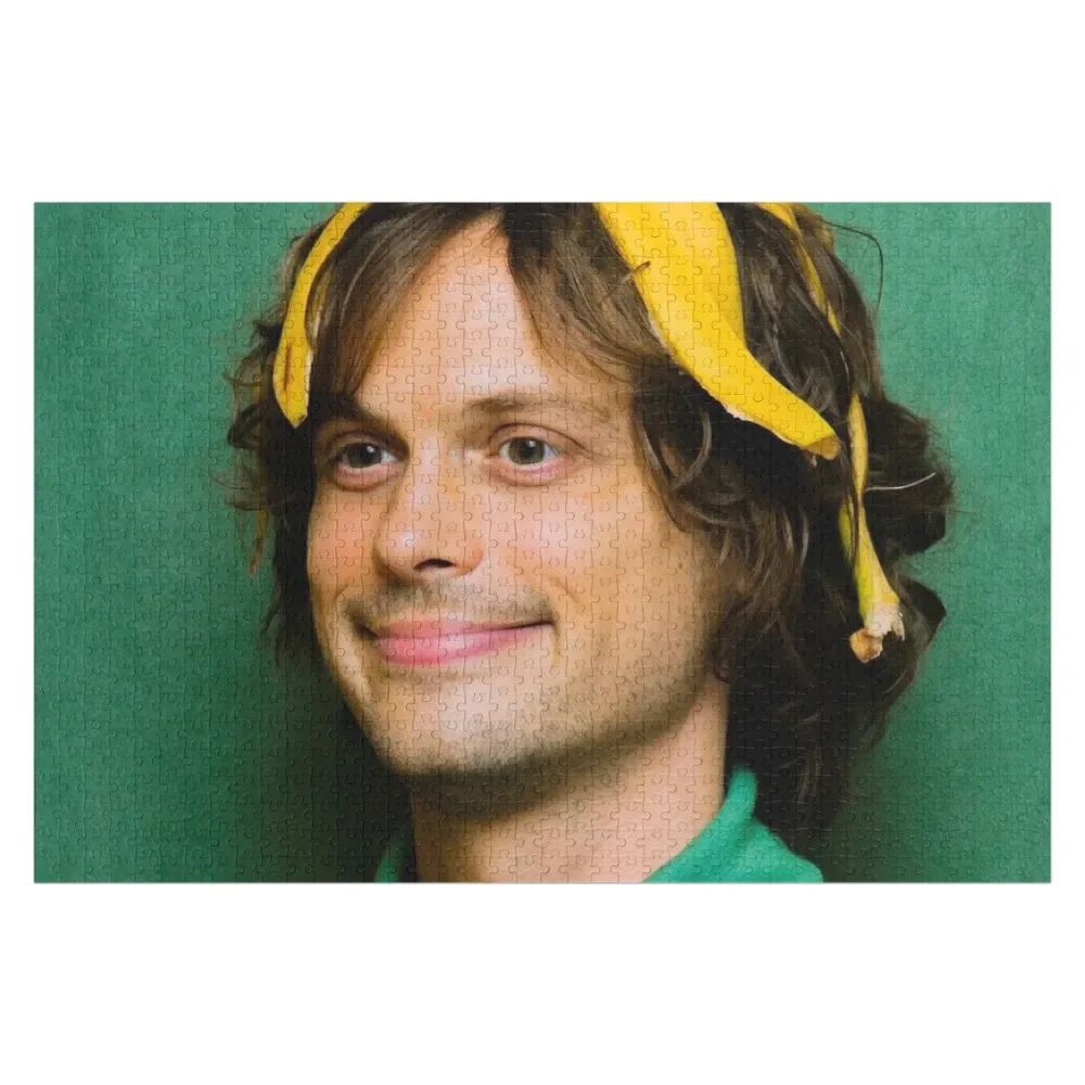 

matthew gray gubler with a banana Jigsaw Puzzle Personalised Jigsaw Custom Wooden Name Puzzle