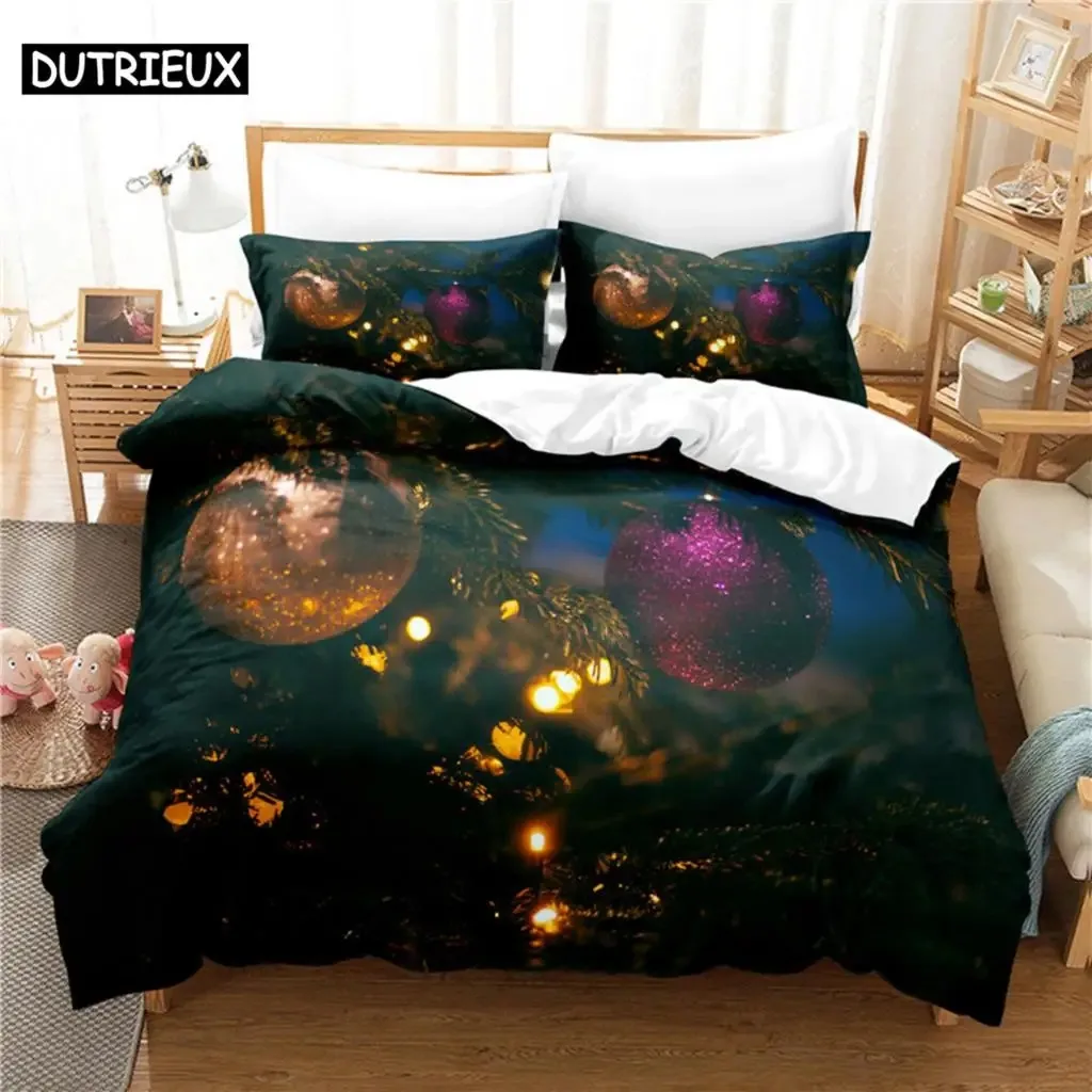 

Christmas Atmosphere Comfortable Duvet Quilt Cover Pillowcase Bedding Set Children Bedroom Decoration Home Textile
