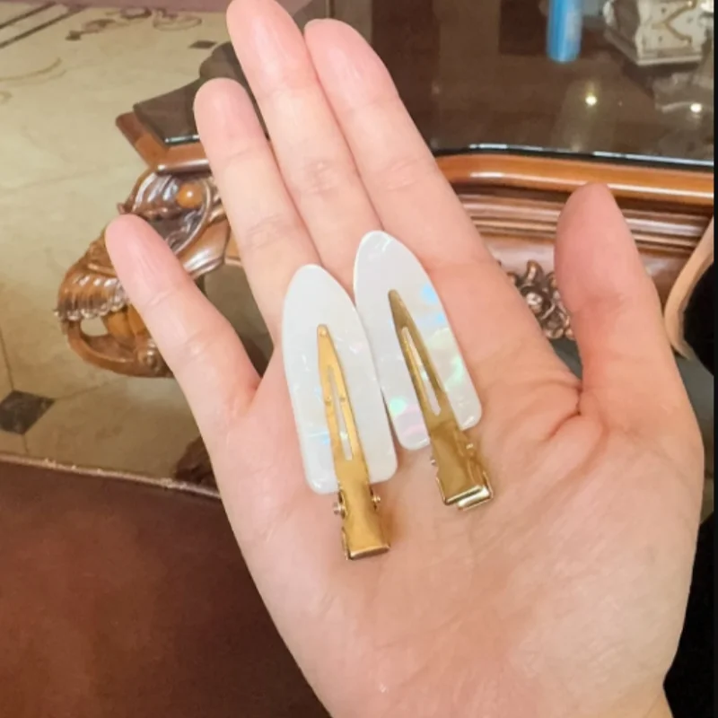 Fashion Hair Clips Side No Trace Bangs Duckbill Clips 2Pcs Simple Gold Elegant Ladies Headwears Hair Accessories Mixed Color New