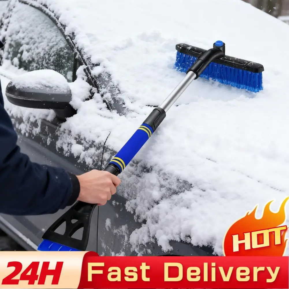 Multi-purpose Car Cleaning Brush Deicing Shovel Removable Brush Windshield Snow Shovel Shovel Snow Car Retractable Dust Q1C5