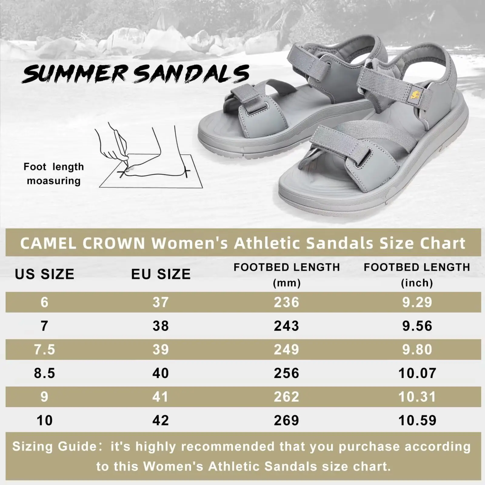 GOLDEN CAMEL Women\'s Athletic Sandals Walking Waterproof Lightweight Girls\' Platform Shoes Water Hiking Sports Beach Swim Travel