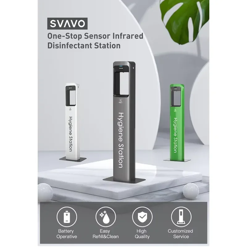 SVAVO Floor Stand 5L Hand Hygiene Sanitizer Touchless Automatic Sensor Spraying Liquid Gel Soap Dispenser view 2