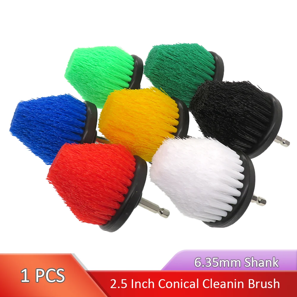 2.5 Inch Electric Cleaning Brush Wheel Brush Car Washing Connecting Rod Conical Detail Cleaning Tool for Furniture Kitchen