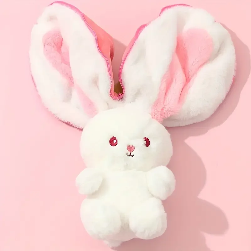 9.84inch Cute Strawberry Rabbit Transforming Plush Toys Fruit Rabbit Transforming Doll Christmas Halloween Thanksgiving Gifts