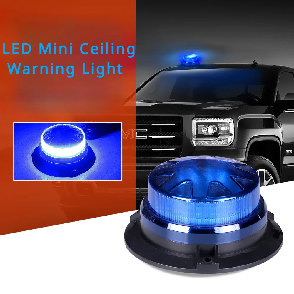 High Brightness Ceiling Flashing LED Car Flashing Red and Blue Warning Lights 12-24V Warning Lights Flashing Roof Lights