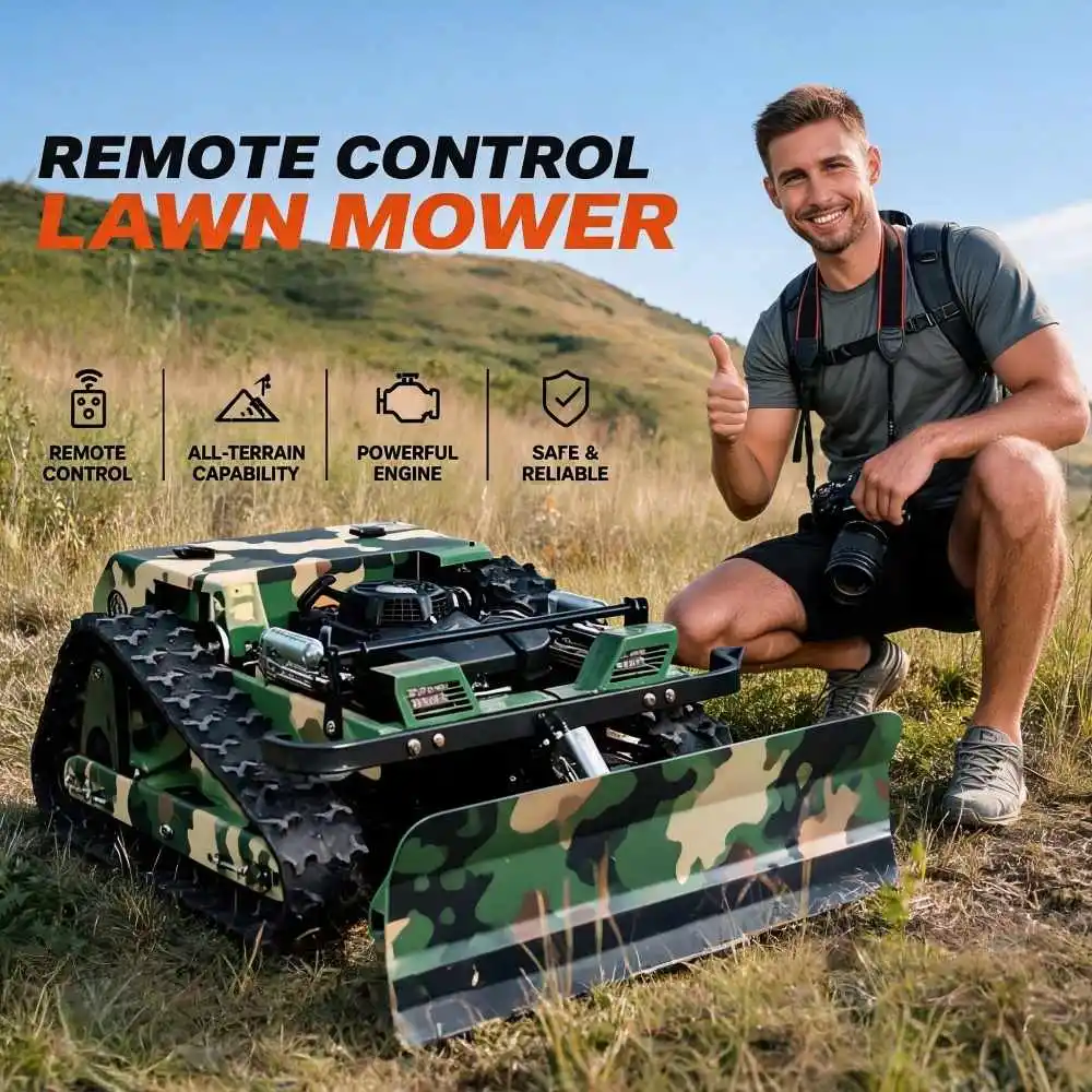 Tracked Lawn Mower Electric Lawn Mower Simple Design Automatic Remote Control Weeding Robot CE Landscape Prune