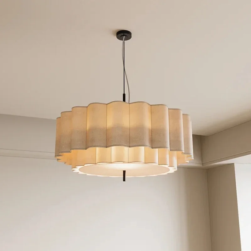 

Modern Retro Wabi Sabi Fabric E27 Chandelier Living Dining Bedroom B&B Decoration Home Pendant Lights Indoor Lighting Fixtures