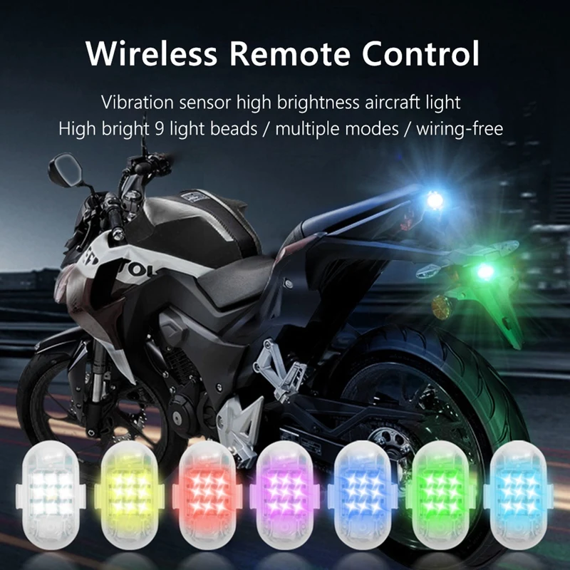 2.4G Wireless Remote, Anti-Collision Signal Light With Flash Indicator, 9 Lamp Beads, USB Rechargeable