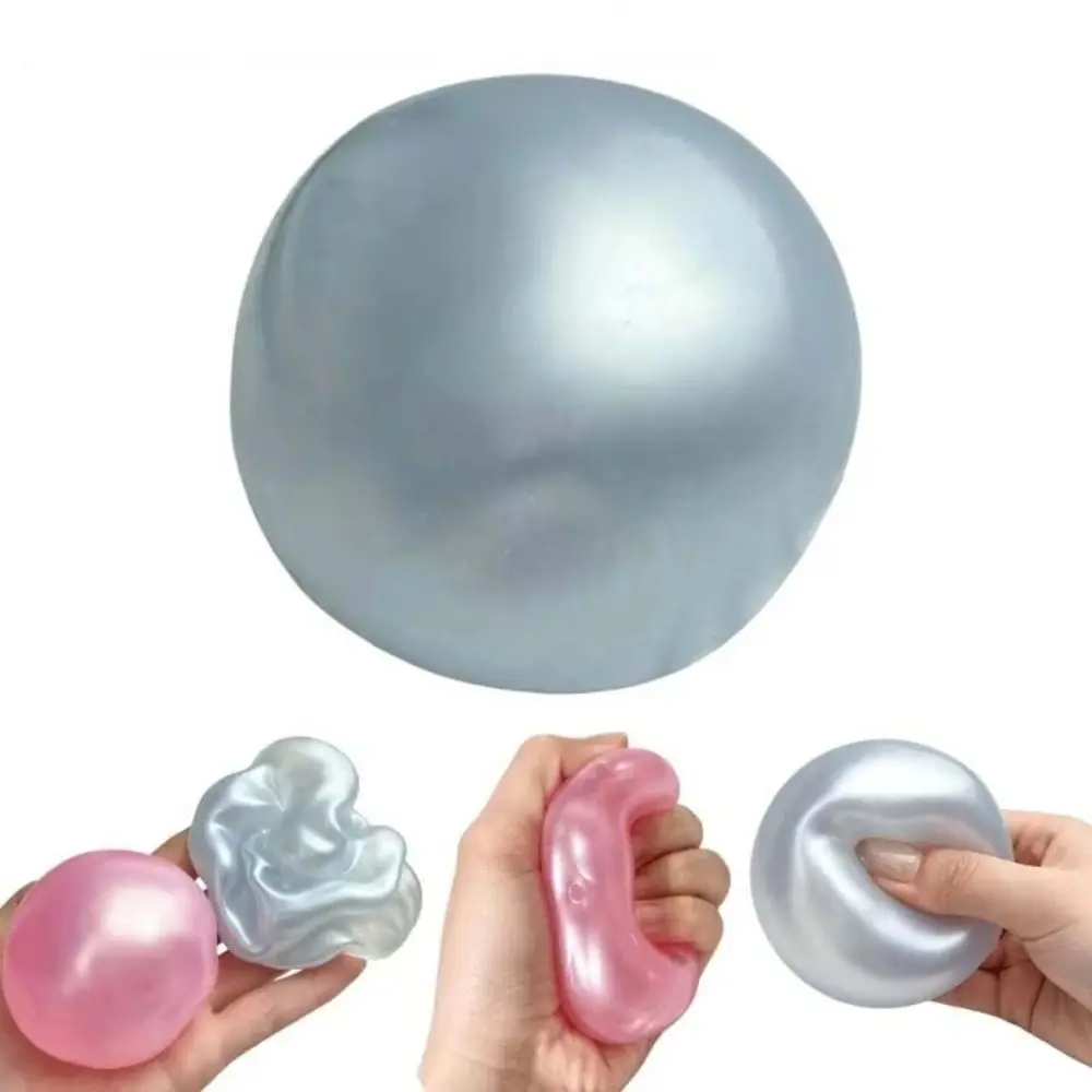Blue Coconut Oil Squishy Ball Soft Transparent Squishy Pearl Squishy Toy Slow Rising Clear Jelly Ball Quick-rebound Squeeze Toy