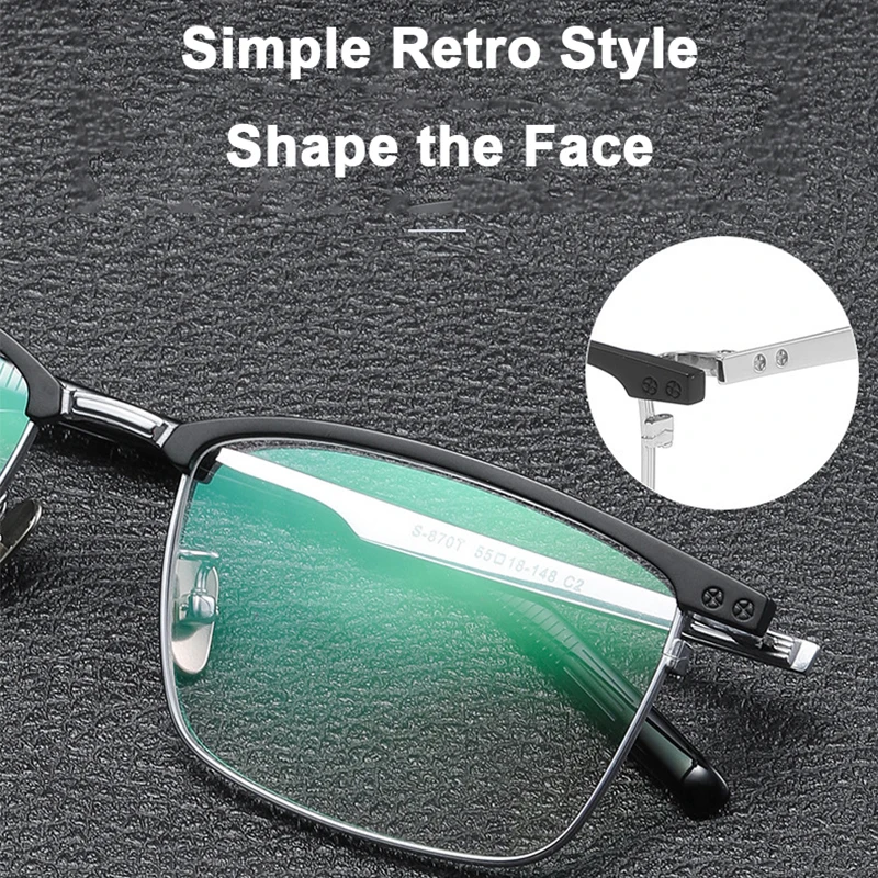 Italian Designer Reproduction Square Small Eyebrow Frame Business Elite Eyewear Retro Pure Titanium Men Eyeglass Korean Glasses