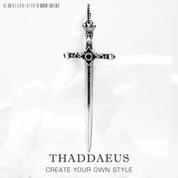 Pendant Royal Sword,Summer New Jewelry Vintage 925 Sterling Silver Symbolism of Courage Gift For Men Women