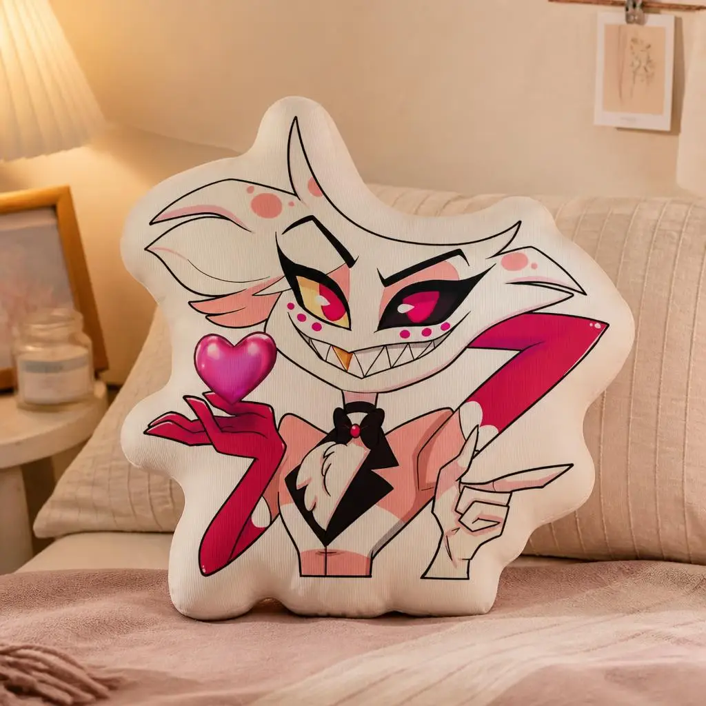 Angels Dusts Hazbined Hoteled Plush Pillow Cushion Irregular Stuffed Throw Pillow Home Decor Gift Sofa Bed Couch