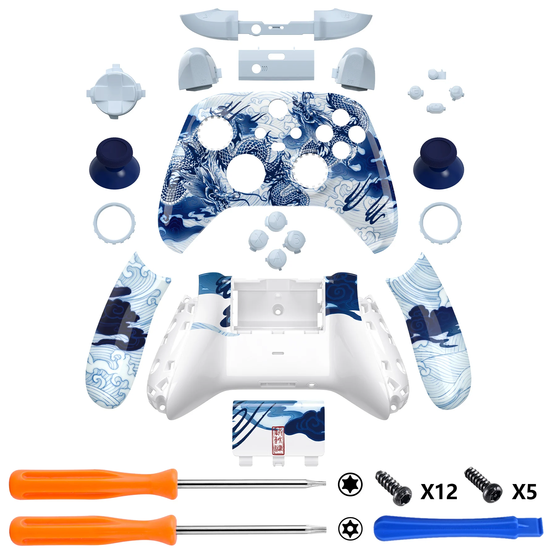 Extremate Set lengkap Kelinci Paskah Tombol cangkang perumahan untuk Pengontrol nirkabel Xbox Core, penutup pelat depan belakang samping