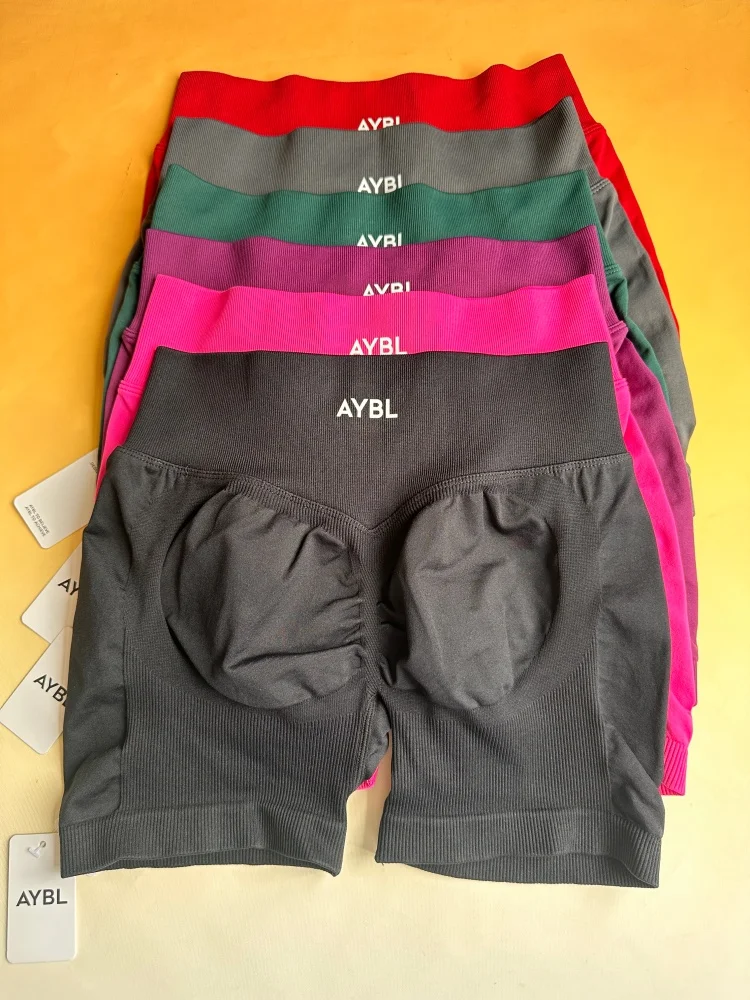 Shorts de yoga sans couture de marque — Shorts de fitness rehausseurs de fessiers, shorts de compression extensibles pour femmes, anti-humidité