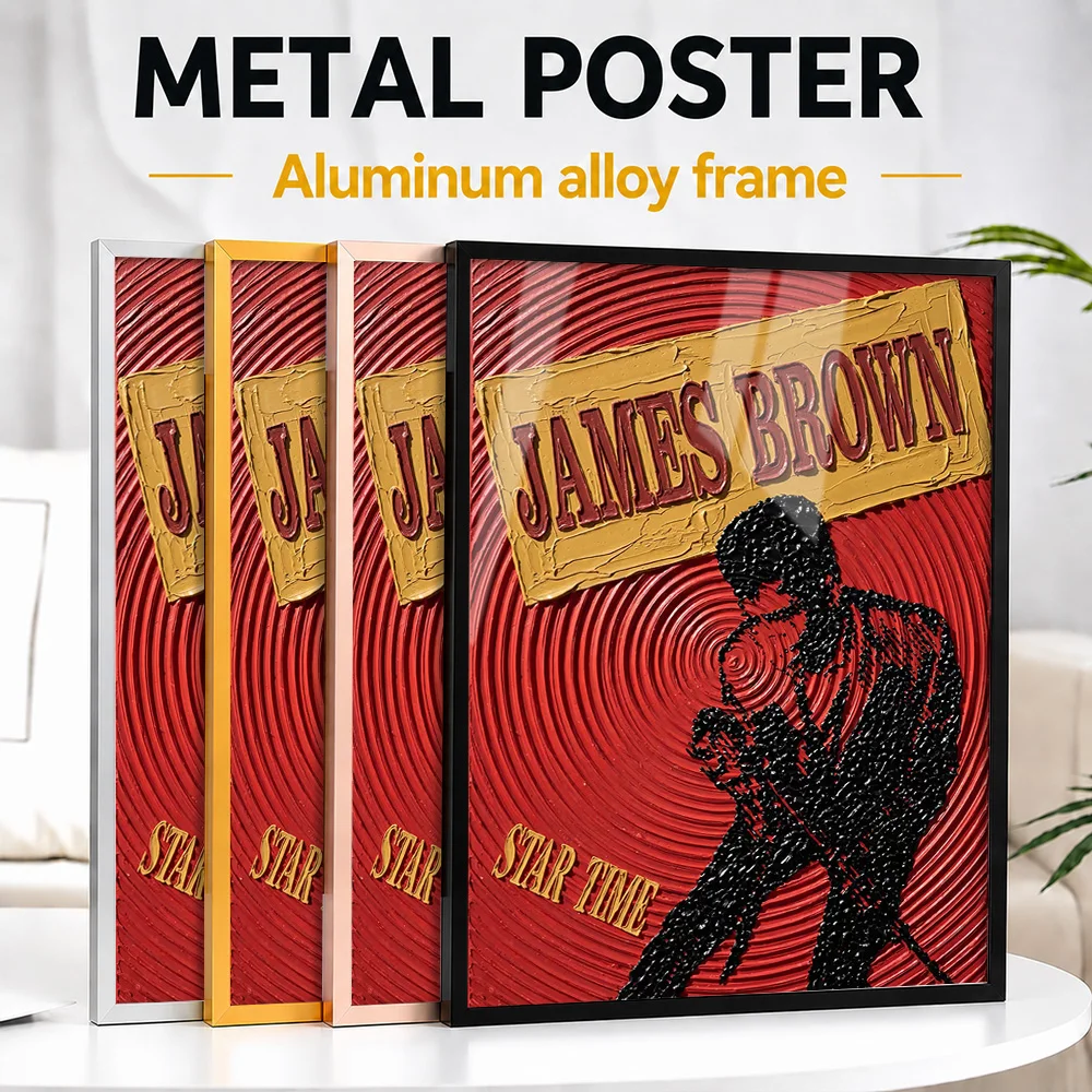 James Brown Star Time Album Cover Framed Metal Print Customized Soul Legend Tribute Wall Art Perfect Within Room As Fan Gift
