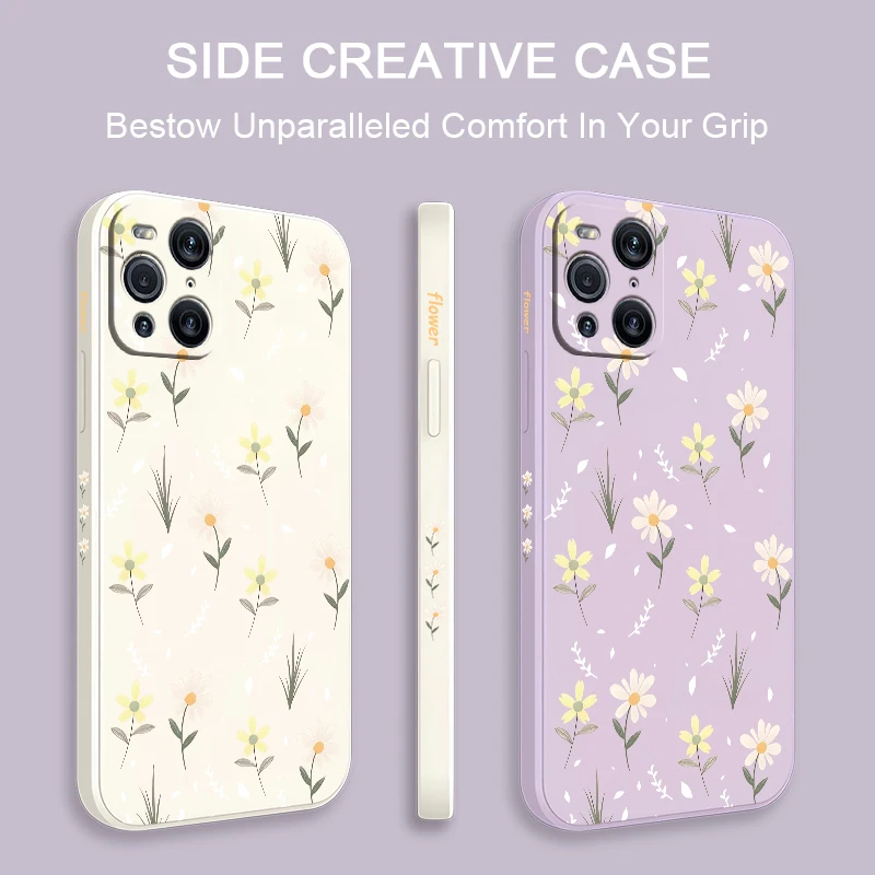 Case For OPPO F7 F9 F11 F21 F15 F17 F19 F19S Pro Scattered Daisies Flowers Soft Silicone Shockproof Bumper Back Phone Cover Capa