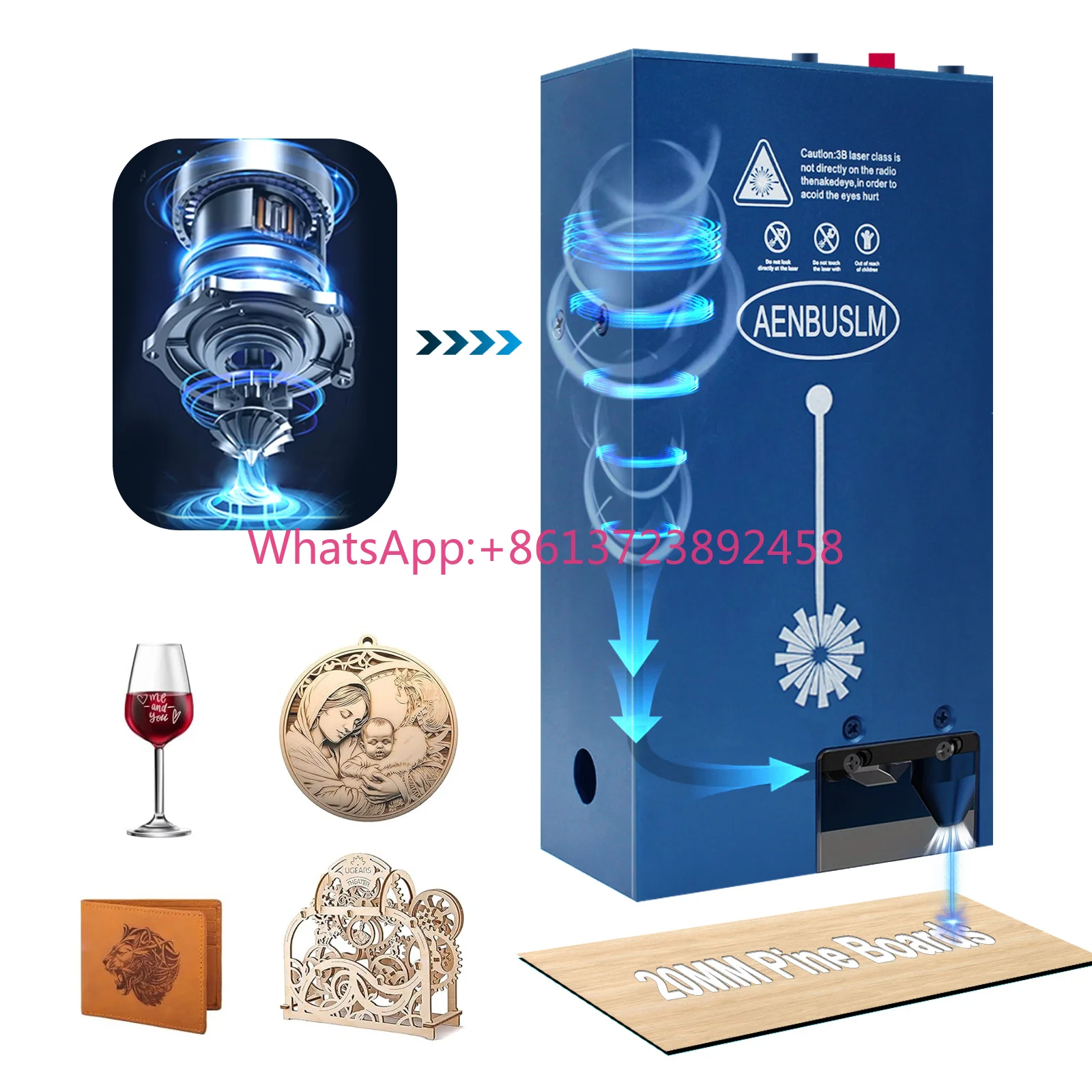 20W Built-in air blowing pump For CNC  Engraver Wood Cutting DIY Laser Tools 450nm Head Laser module