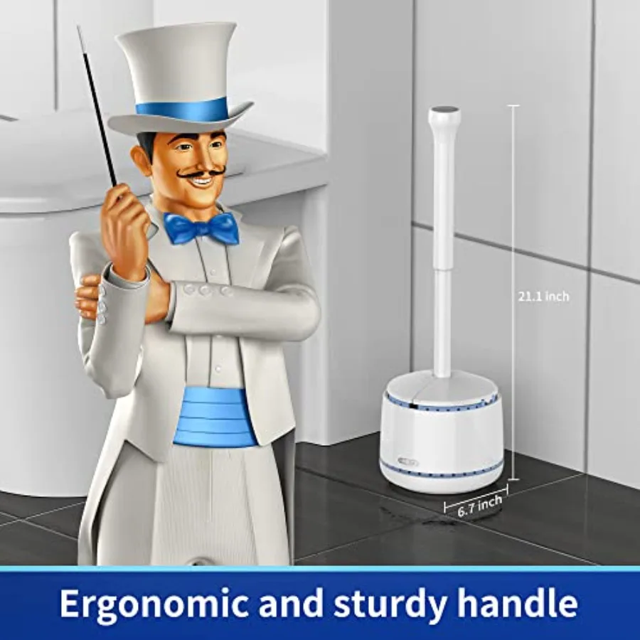 MR.SIGA Toilet Plunger with Holder, Heavy Duty Toilet Plunger and Holder Combo for Bathroom Cleaning