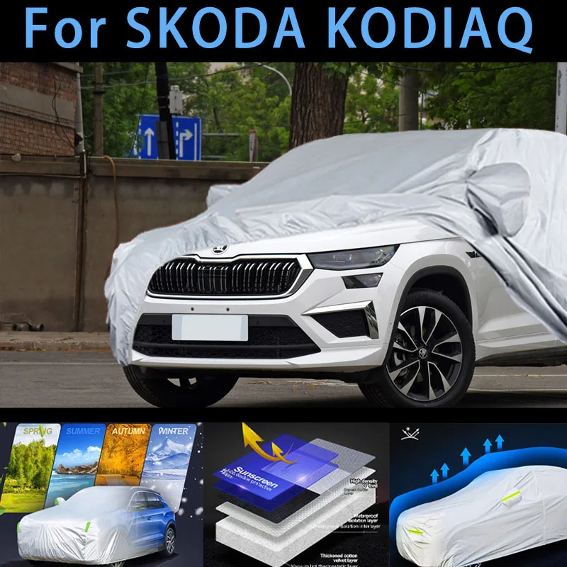 For  SKODA KODIAQ Outdoor Protection Full Car Covers Snow Cover Sunshade Waterproof Dustproof Exterior Car cover protection