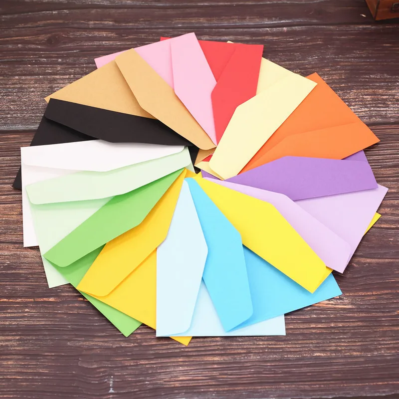50pcs Western Style Envelopes Colored Paper For Storing Coins Diy Crafts Blank Minimalist Design Stationery Note Cards Cash