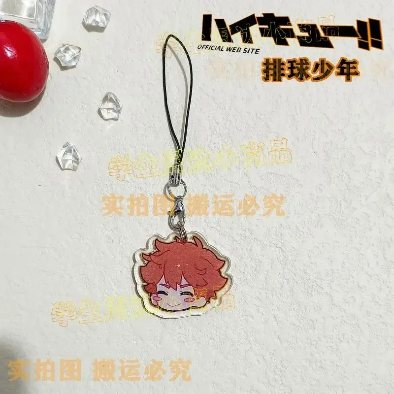 Haikyuu Anime Phone Chain Kozume Kenma Oikawa Tooru Cartoon Rope Lanyard Acrylic Pendant Kawaii Hanging Q Version Accessories