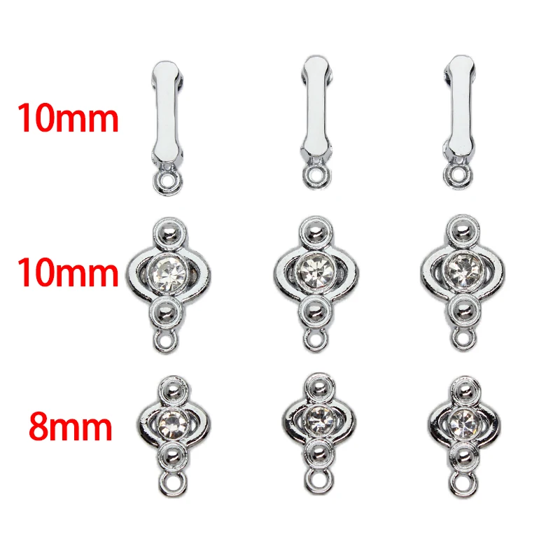 50pc/lot 8mm 10mm slide and hang Charms Connector Slide Charm Accessories Fit For wristband bracelet jewelrys making