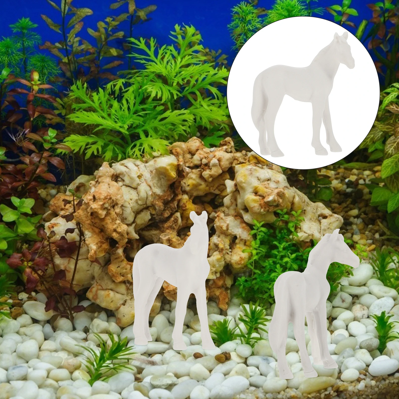 

Mini Simulation Horse Resin Ornament Reptile Tank Decor Aquarium Landscaping Pet Box Decor Durable Water Resistant Lightweight