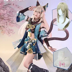 Costume de Cosplay Kirara Genshinimpact avec Oreilles T64.imbibées pour Femme, Jeu de Courrier, Chat sur Halloween, Tenue de ixde Carnaval