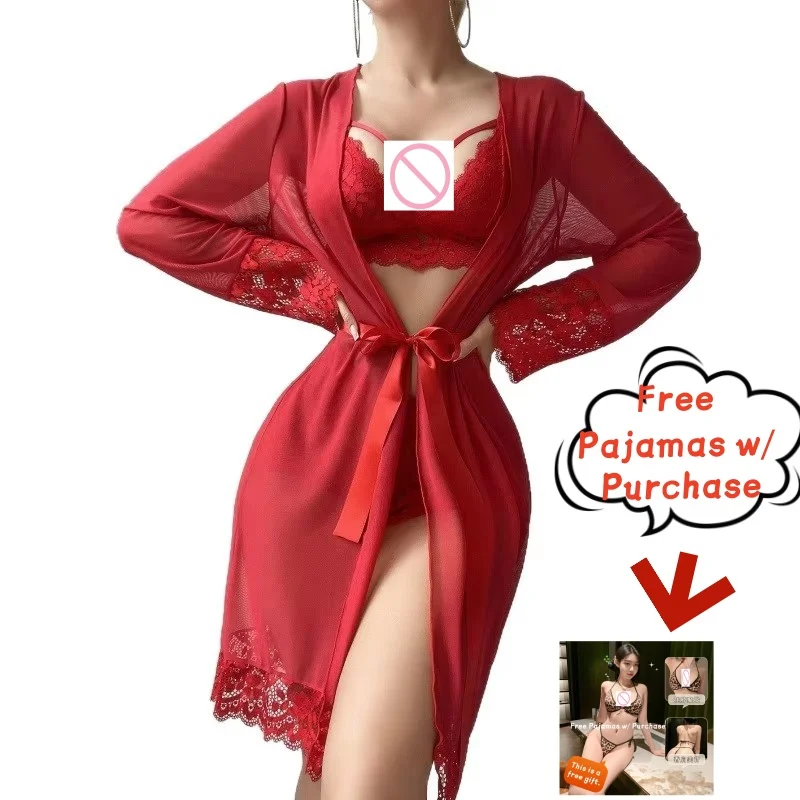 

Valentine's Hot Sexy Sheer Lace Babydoll | Women's Lingerie Nightwear Costume Free Lingerie with Purchase!