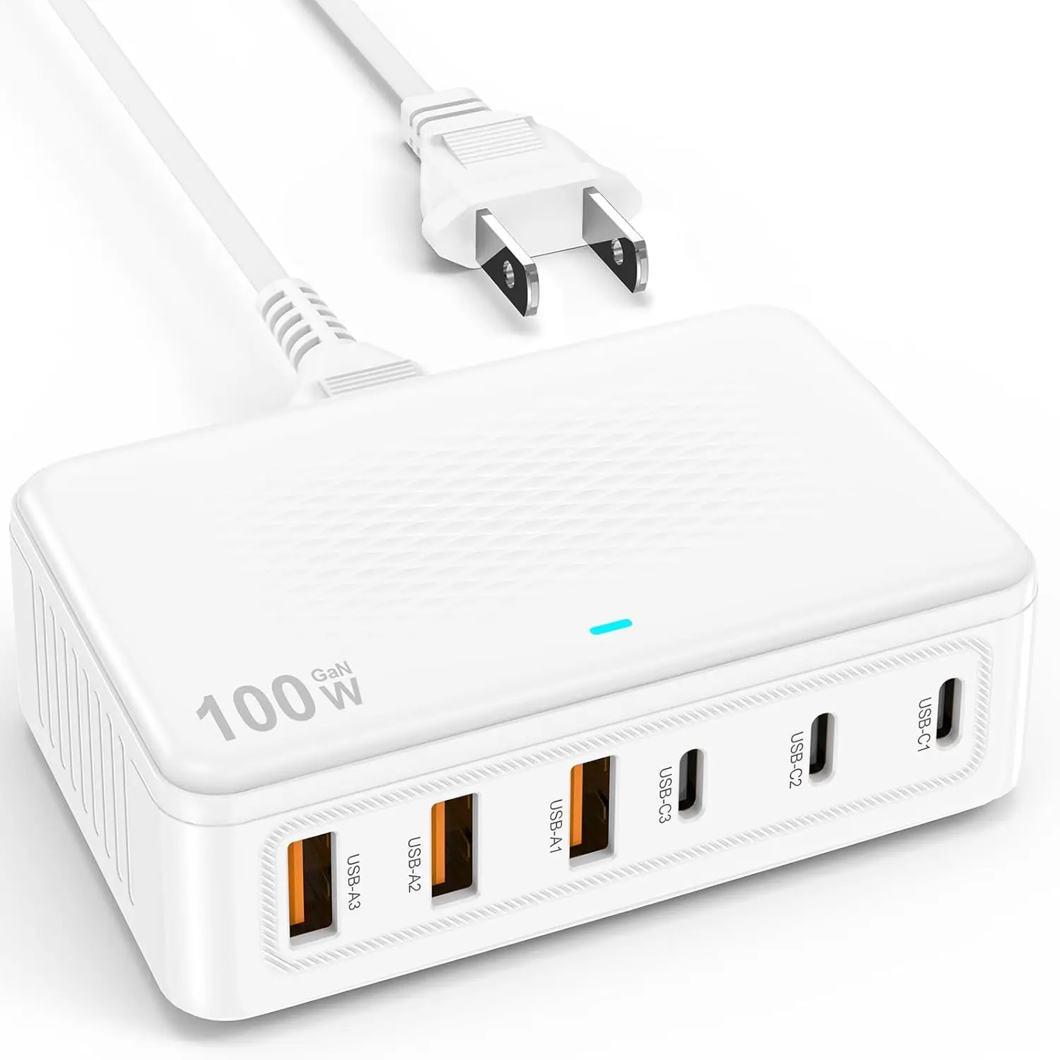 

Зарядное устройство GaN 100 Вт с 6 портами USB-C для быстрой зарядки iPhone, iPad, MacBook, Samsung Galaxy