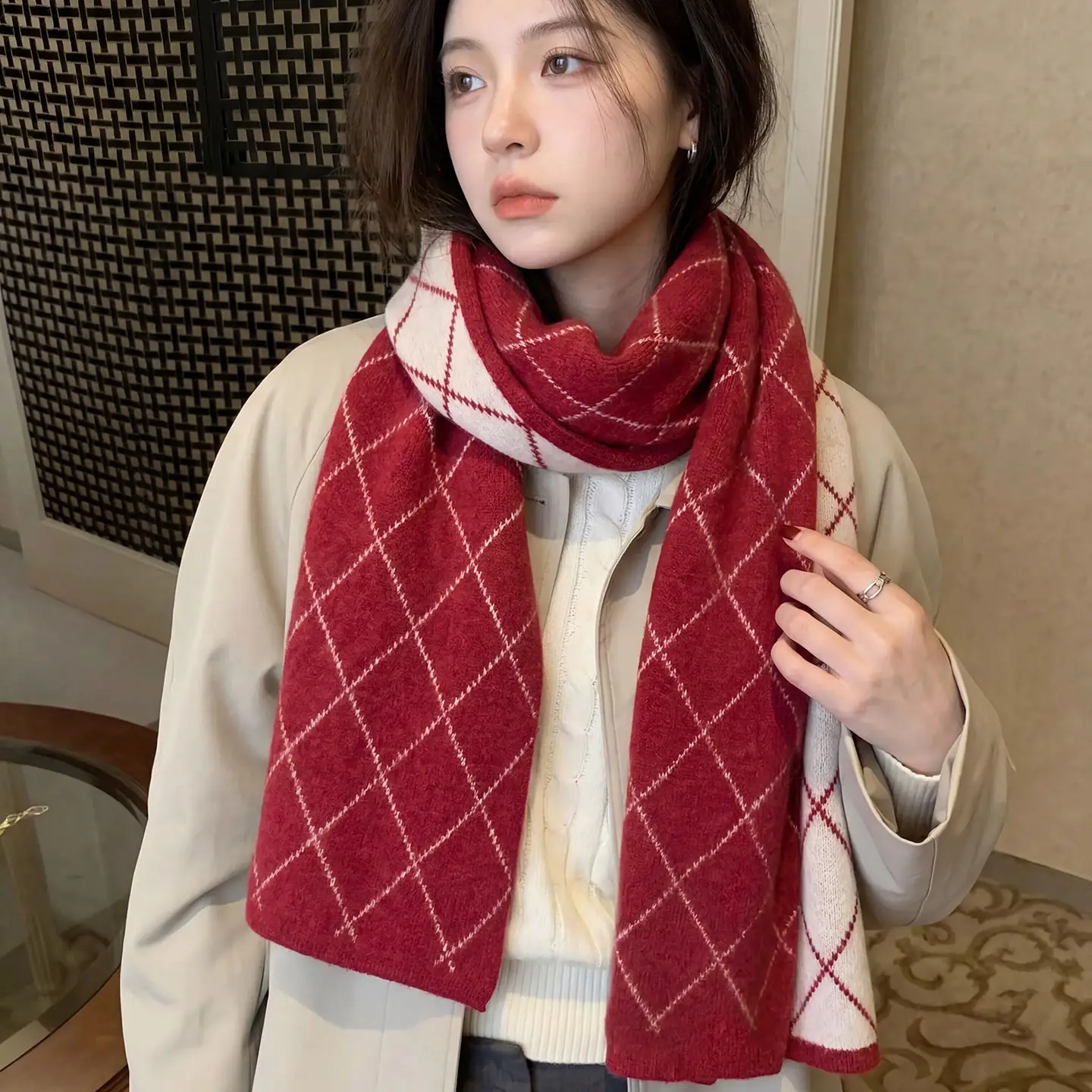 New Winter Women's Scarf 100% Wool Knitting 150cmx23cm Soft Fashionable Ladies Scarf New Arrival Best Quality RT 2026