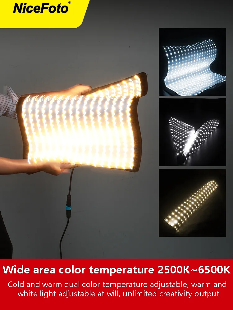 NiceFoto 100w Flexible Cloth Lamp Photography Live Fill Light Portable Portrait  Photo Shooting Video Lighting