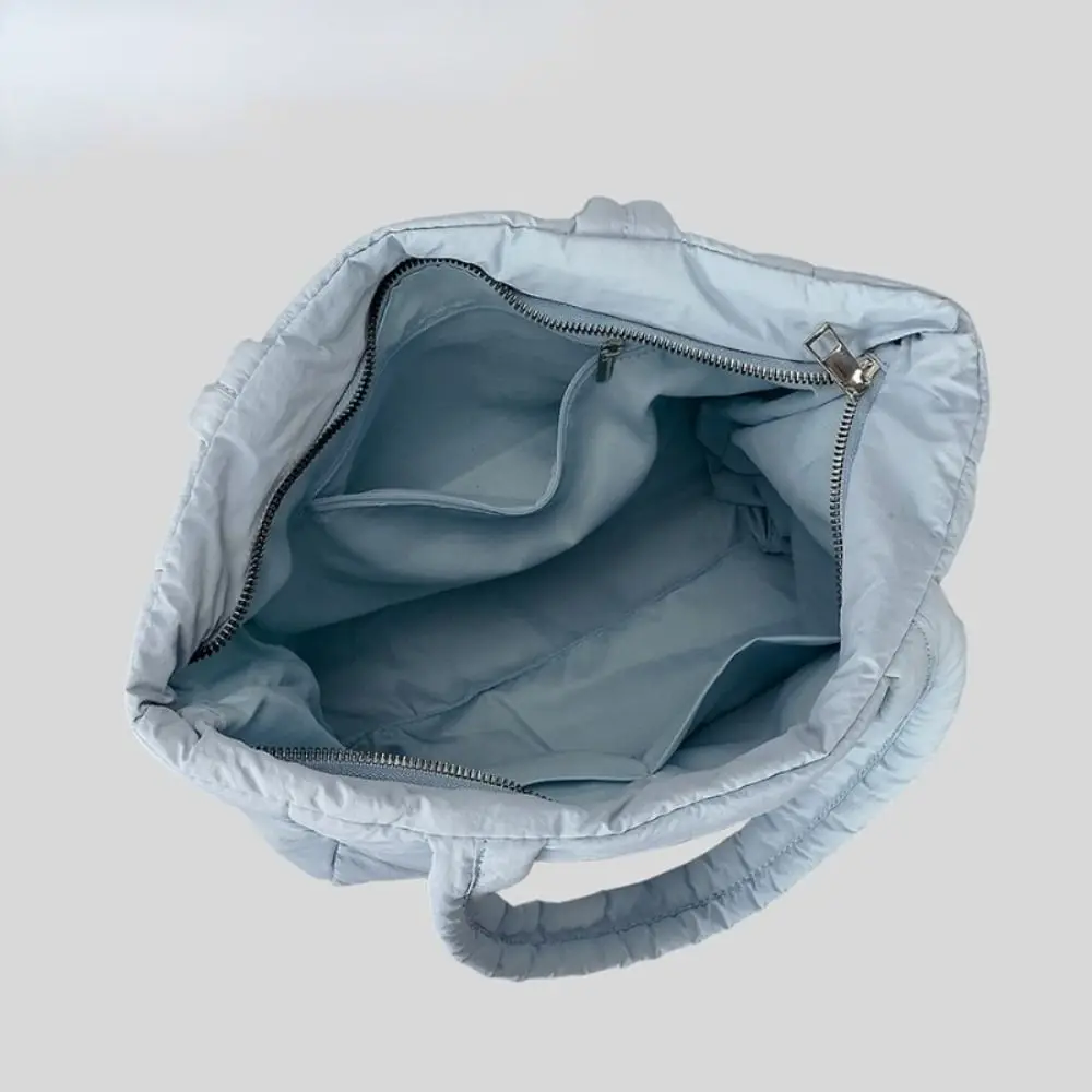 

Soft Large Capacity Underarm Shoulder Bag Nylon Small and Simple Down Cotton Handbag Solid Warm Tote Bags Women