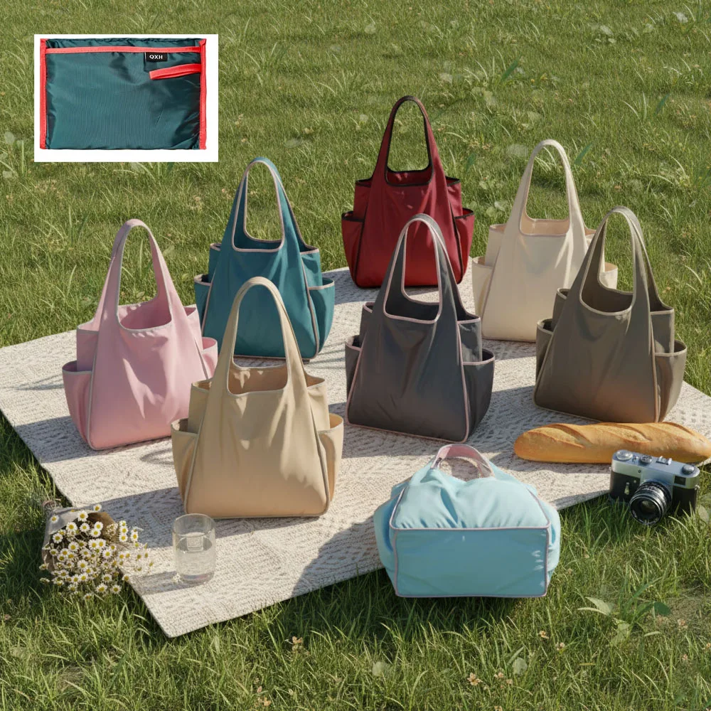 Thick Foldable Shopping Storage Bag Large Capacity Reusable Grocery Bags Eco Friendly Supermarket Waterproof Shoulder Bag