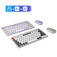 Dual Mode 3 Channel Bluetooth Keyboard Mouse Combo Wirelss Keyboard 2.4G Connect 3 devices same time for Windows iOS Android