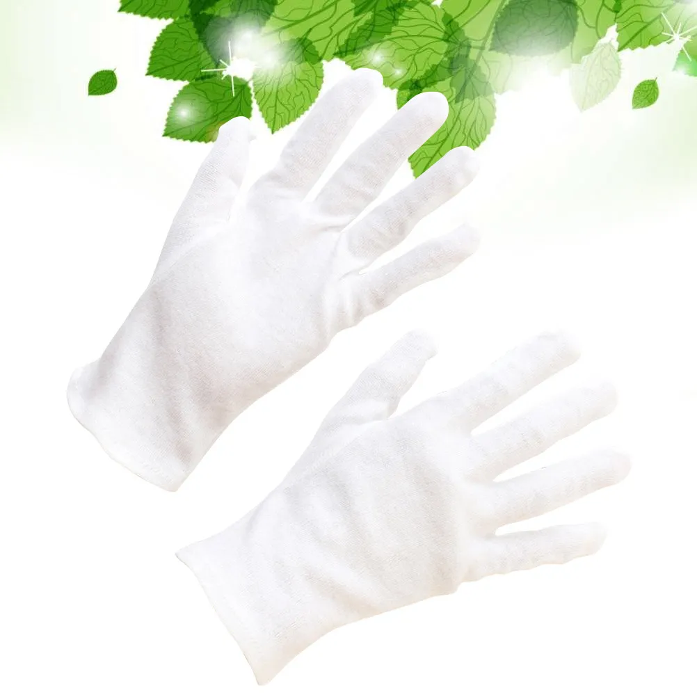 

12Pairs Protective Cotton Gloves Lightweight Safety Gloves for Gardening Industrial Work Jewelry Examination Fingerprint Control