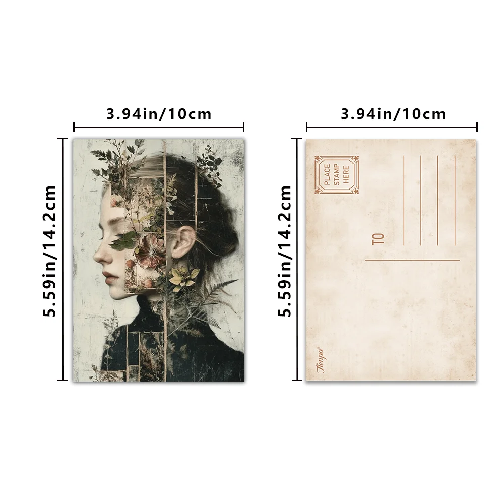 32pcs, Artistic Flower Goddess Postcards, Decoration/Greeting Cards/Postcards, High-Precision Printing, Collectible and Mailable
