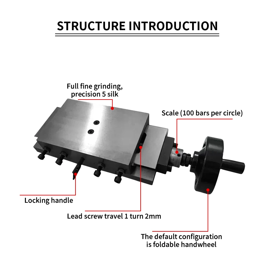 One-Way Precision Screw Dovetail Groove Sliding Table Scale Carriage Tooling Guide Rail Fine Grinding Hand-Operated Inear Table