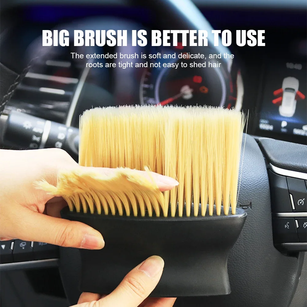 Car Interior Cleaning Brush Conditioner Air Outlet Soft Fur Clean Brushes with Shells Crevice Dust Removal Detailing Brush Tools