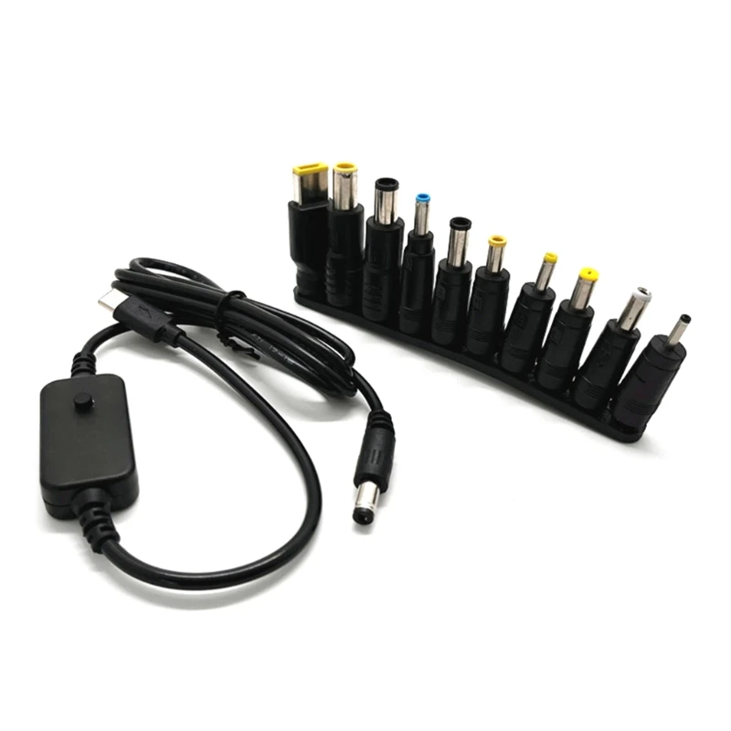 USB Type C PD to 5521 Power Cable 5V9V12V15V20V Adjustable with Adapters High Reliability Less Waste of Resources