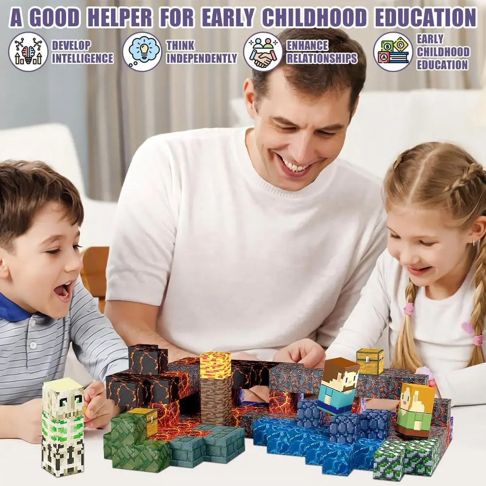 Set di blocchi magnetici per bambini, giocattoli STEM da 213 pezzi, ideali per ragazzi e ragazze dai 3 anni in su, regalo perfetto per il compleanno o il Natale