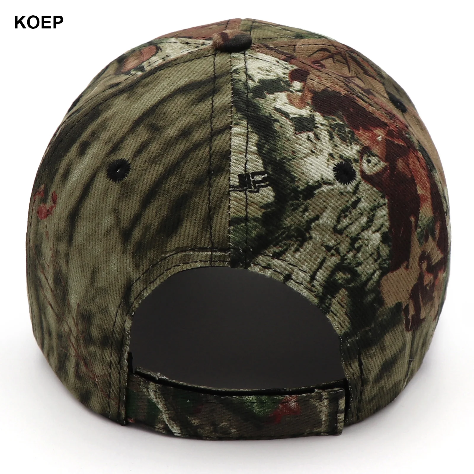KOEP شجرة البلوط كامو الصيد الصيد قبعات البيسبول قبعات التمويه مناسبة للبيئات الخارجية مغطاة بالطحلب