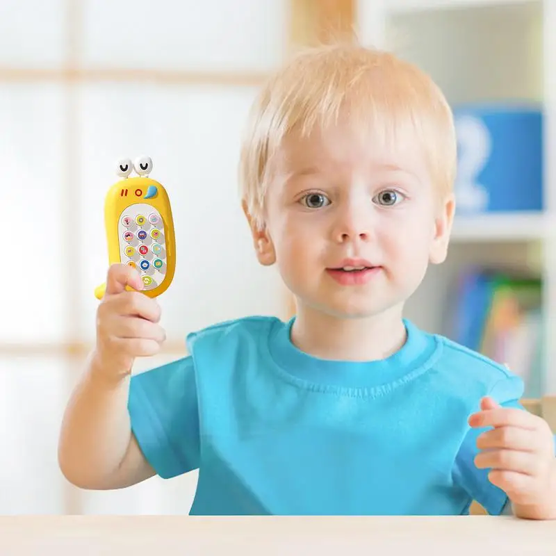 Juguetes de teléfono móvil para niños, juguete musical de dibujos animados, juguete de teléfono para niños con aprendizaje de música y juego de simulación, juguete educativo para niños