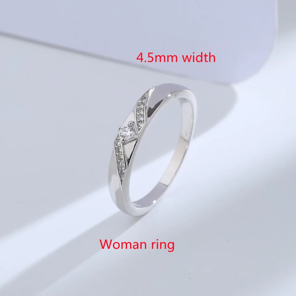 925 Sterling Silver Wedding Ring Set for Couples